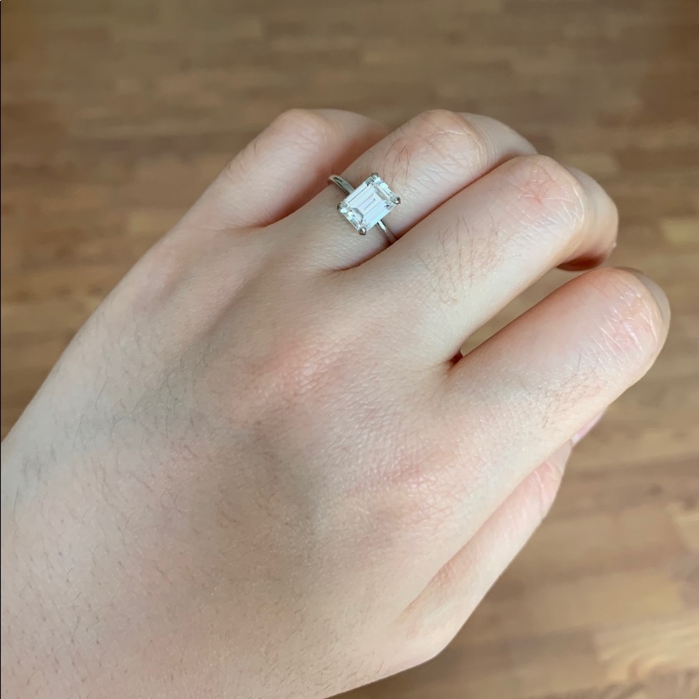 14k White Gold Moissanite engagement ring,